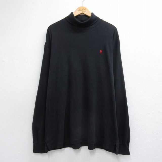 ラルフローレン 90s 長袖Tシャツ ワンポイントロゴ ブラック メンズXL相当 | 古着