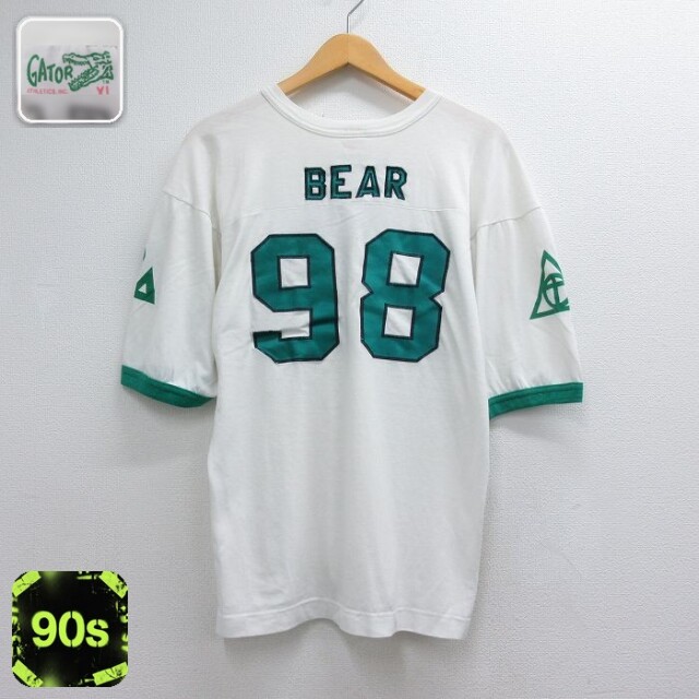 90s 半袖フットボールTシャツ 馬 ホワイト メンズXL相当 | 古着