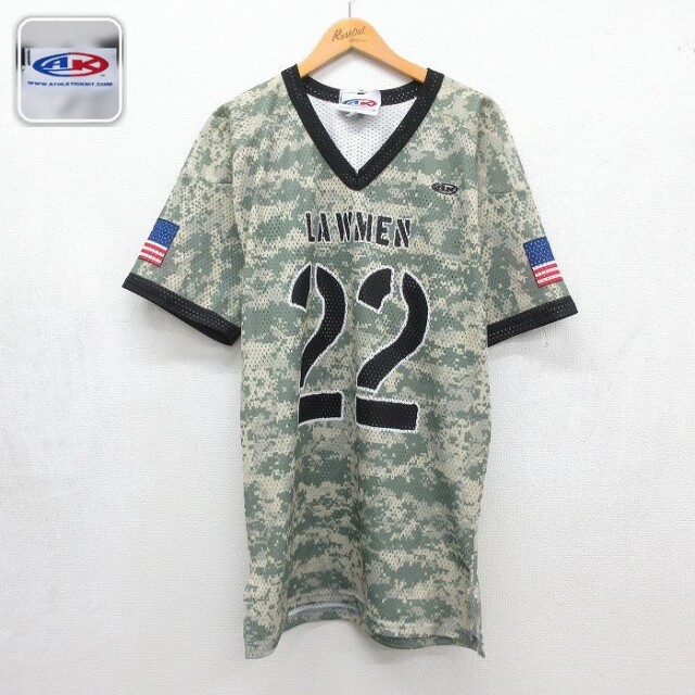 半袖Tシャツ LAWMEN 22 デジタルカモ カーキ メンズL相当 | 古着