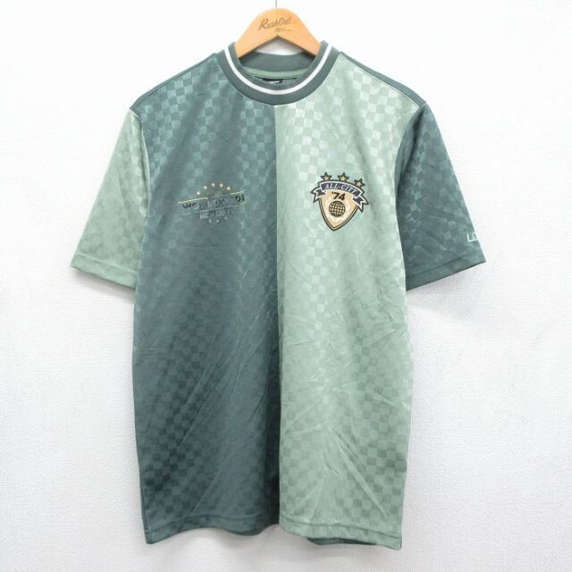 ALL CITY 半袖Tシャツ チェック カーキ メンズL相当 | 古着