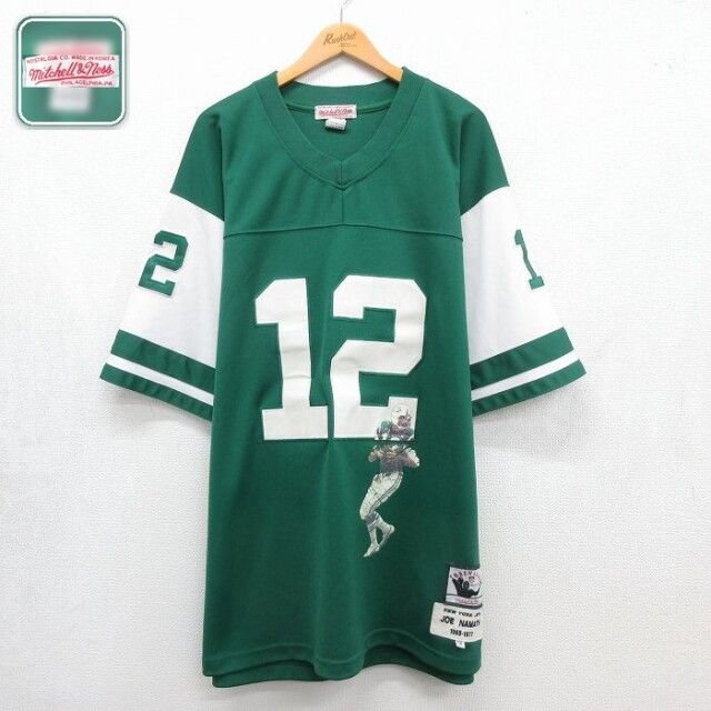 NFL ニューヨークジェッツ 半袖フットボールTシャツ ジョーネイマス グリーン メンズXL相当 | 古着