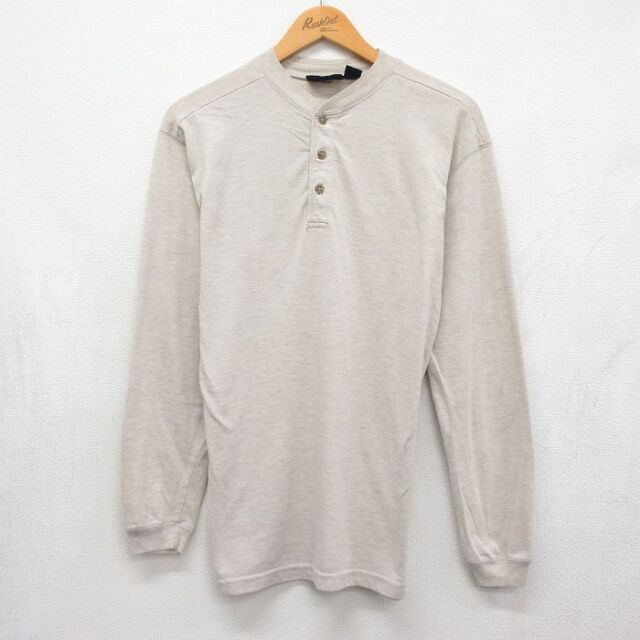 ベーシックエディションズ 00s 長袖Tシャツ ヘンリーネック ベージュ メンズM相当 | 古着
