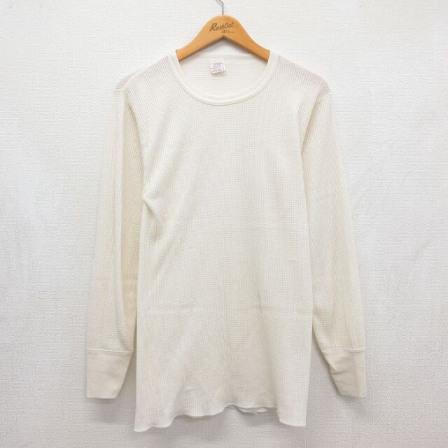 90s 長袖Tシャツ 無地 ホワイト メンズS相当 | 古着