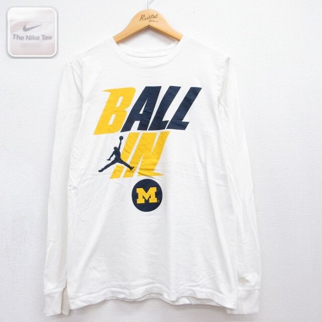ナイキ 長袖Tシャツ マイケルジョーダン ホワイト メンズM相当 | 古着