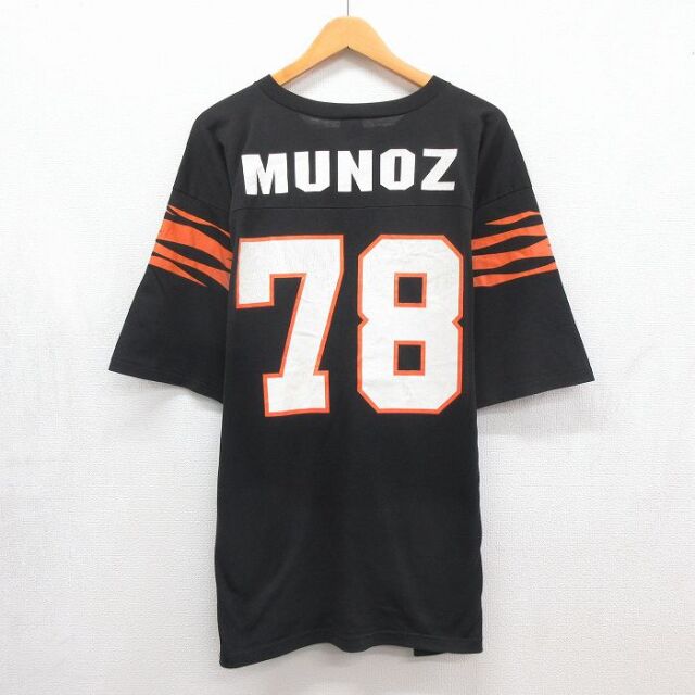 古着通販 XL☆古着 半袖 ビンテージ フットボール Tシャツ メンズ 90