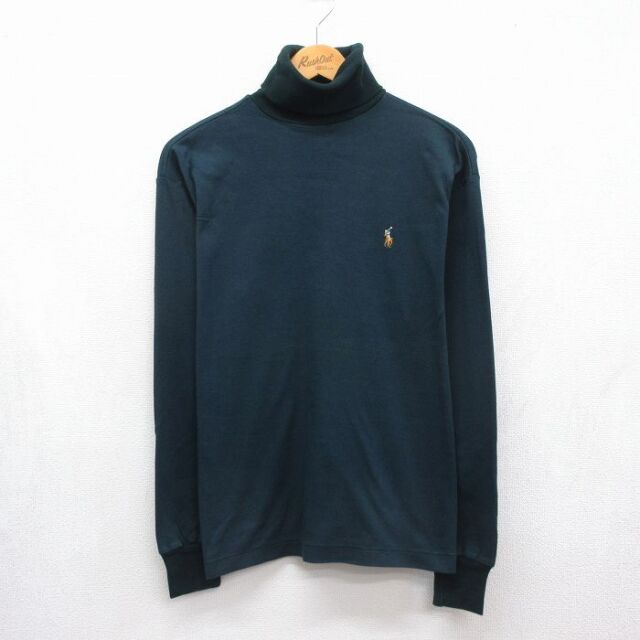 ラルフローレン 90s 長袖Tシャツ ワンポイントロゴ グリーン メンズL相当 | 古着