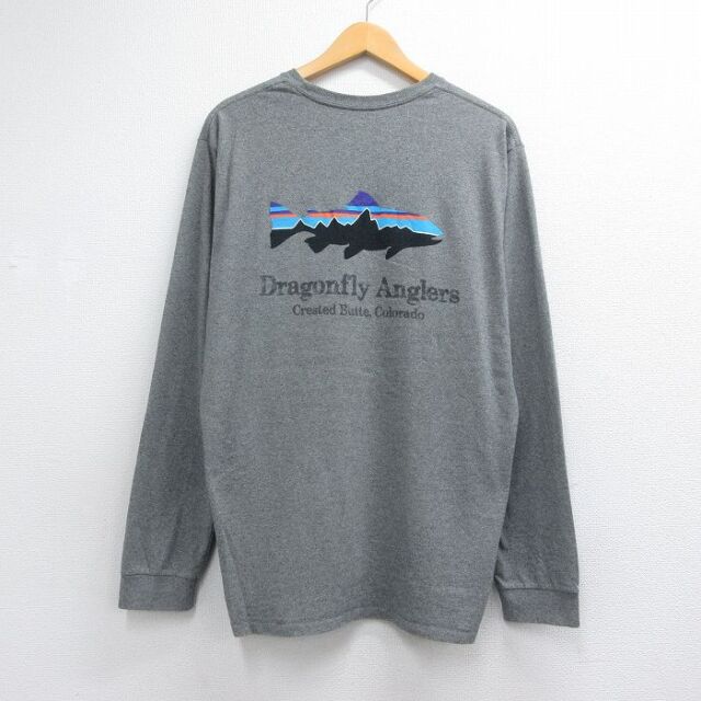パタゴニア 長袖Tシャツ 魚 グレー メンズXL相当 | 古着