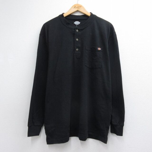 ディッキーズ 長袖Tシャツ 胸ポケット付き ブラック メンズXL相当 | 古着