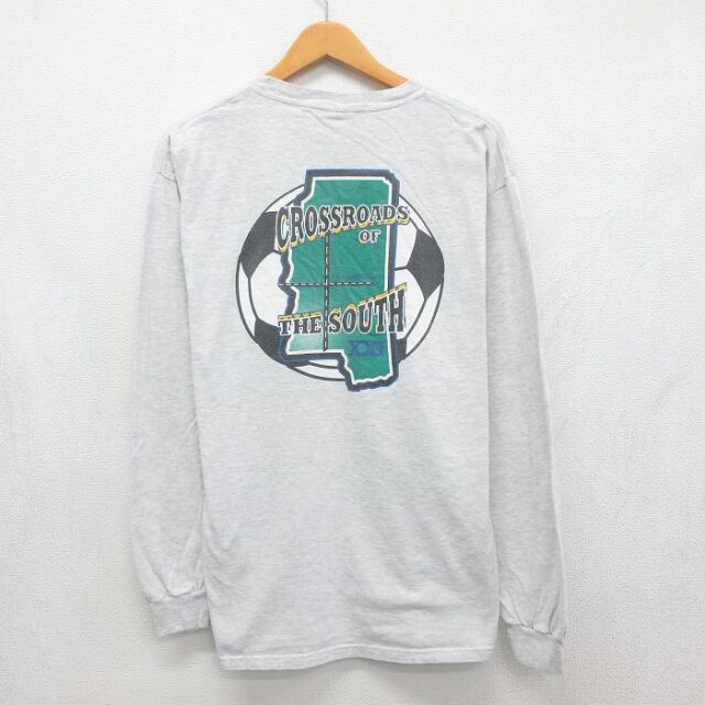 ヘインズ 00s 長袖Tシャツ サッカー グレー メンズL相当 | 古着