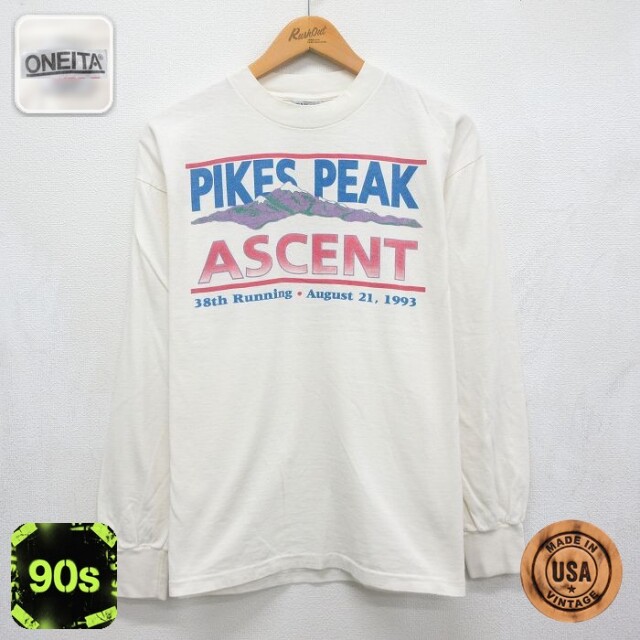 オニータ 90s 長袖Tシャツ パイクスピーク ホワイト メンズXL相当 | 古着
