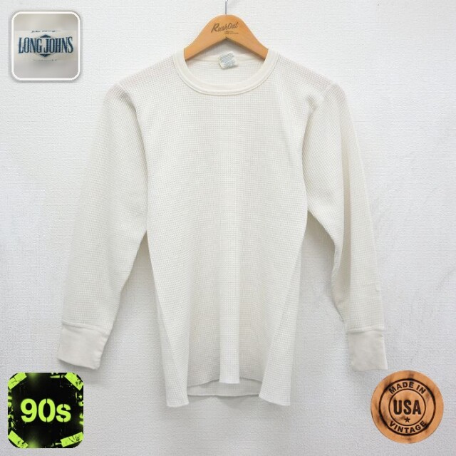 90s 長袖Tシャツ ホワイト メンズM相当 | 古着