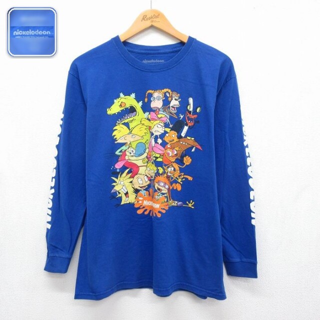 ニコロデオン 長袖Tシャツ ラグラッツ ブルー メンズL相当 | 古着