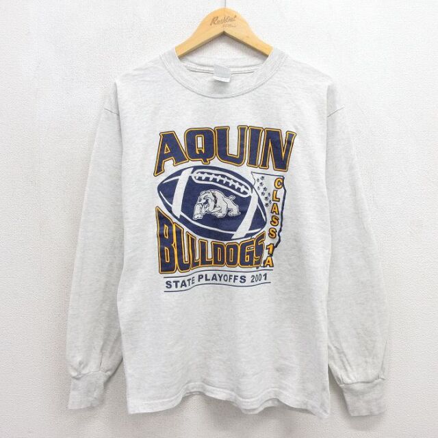 00s 長袖Tシャツ AQUIN 霜降りグレー メンズL相当 | 古着