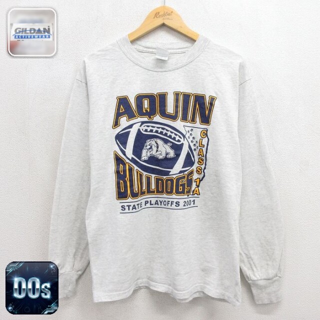 00s 長袖Tシャツ AQUIN 霜降りグレー メンズL相当 | 古着
