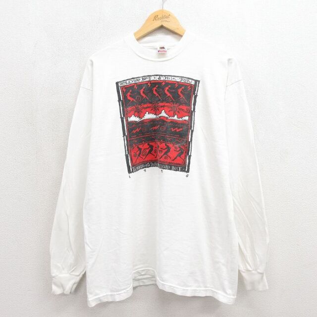 フルーツオブザルーム 90s 長袖Tシャツ 5Mile ホワイト メンズXL相当 | 古着