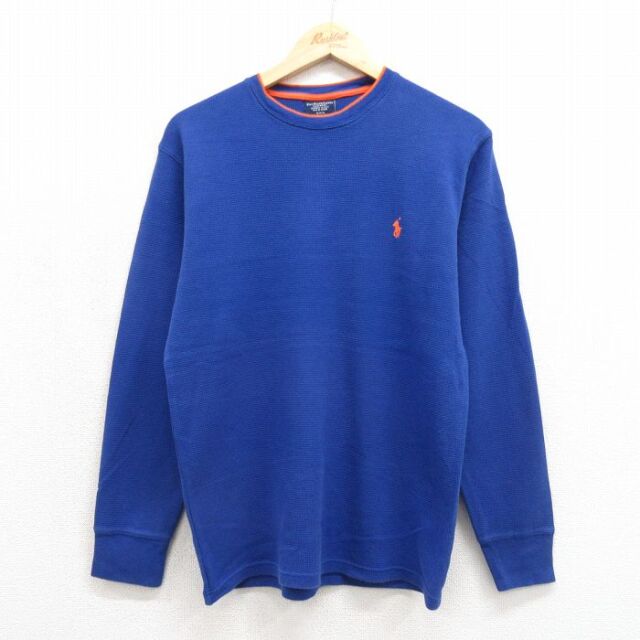 ラルフローレン 長袖Tシャツ ワンポイントロゴ ブルー メンズL相当 | 古着
