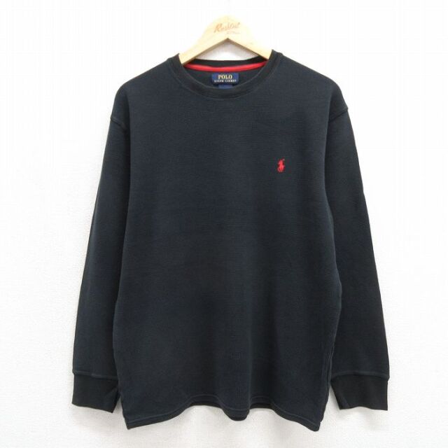 ラルフローレン 長袖Tシャツ ワンポイントロゴ ブラック メンズXL相当 | 古着