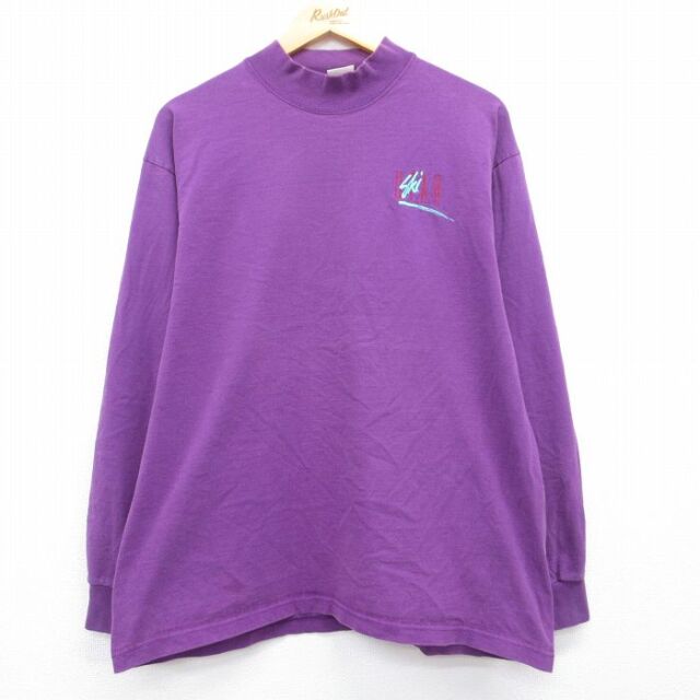 90s 長袖Tシャツ UTAH ski パープル メンズXL相当 | 古着
