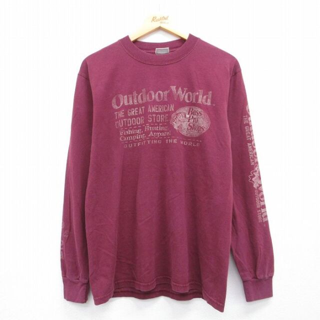 00s 長袖Tシャツ バスプロショップス バーガンディ メンズM相当 | 古着