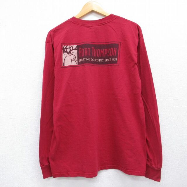00s 長袖Tシャツ FORT THOMPSONシカ レッド メンズL相当 | 古着