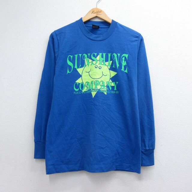 フルーツオブザルーム 90s 長袖Tシャツ SUNSHINE ブルー メンズS相当 | 古着