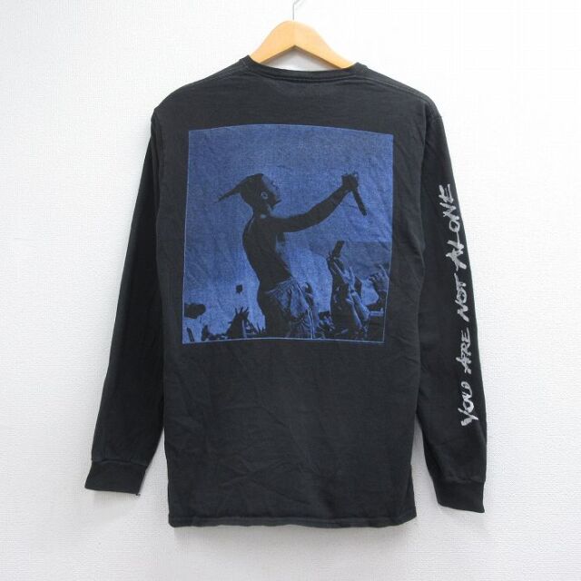 長袖ラップTシャツ XXXテンタシオンプリント ブラック メンズM相当 | 古着