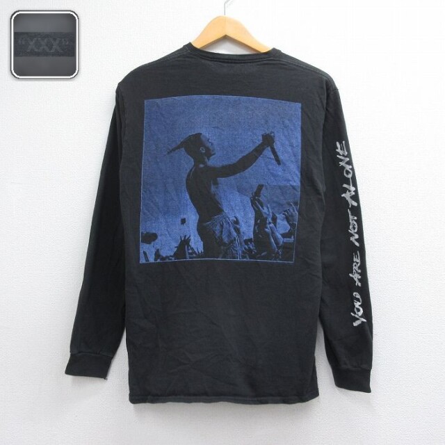 長袖ラップTシャツ XXXテンタシオンプリント ブラック メンズM相当 | 古着