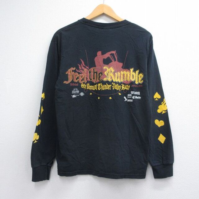 00s 長袖Tシャツ THUNDER VALLEY RALLYプリント ブラック メンズL相当 | 古着