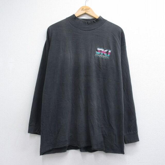90s 長袖Tシャツ SKI SNOW BIRD ブラック メンズXL相当 | 古着