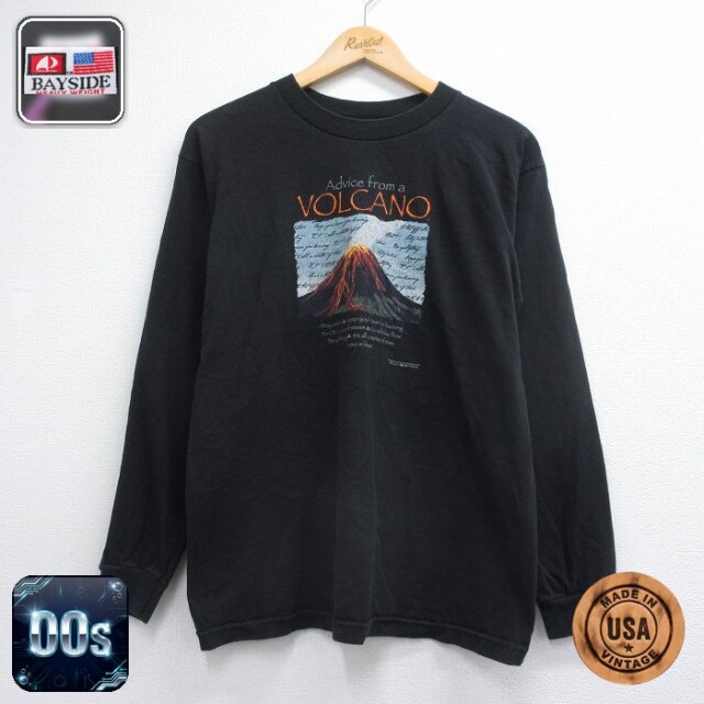 00s 長袖Tシャツ VOLCANO ブラック メンズL相当 | 古着