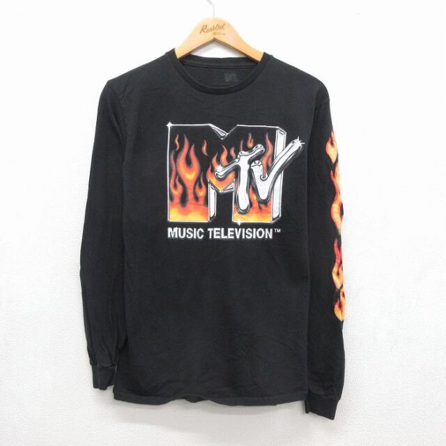 MTV 長袖Tシャツ ブラック メンズM相当 | 古着