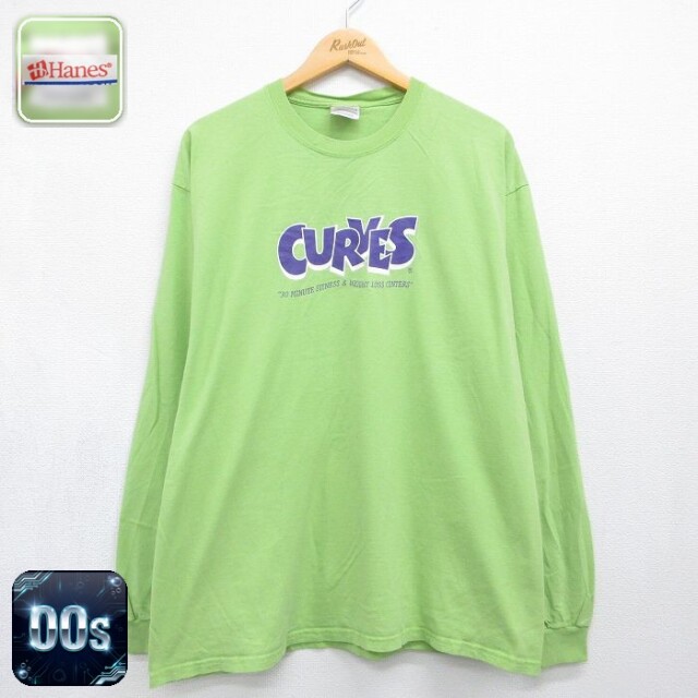 ヘインズ 00s 長袖Tシャツ CURVES グリーン メンズXL相当 | 古着
