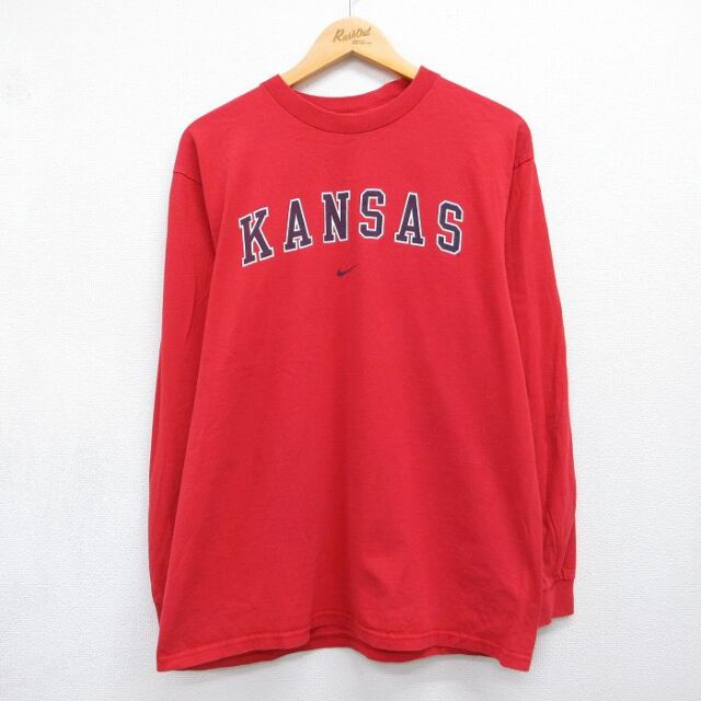 ナイキ 00s 長袖Tシャツ カンザス レッド メンズL相当 | 古着