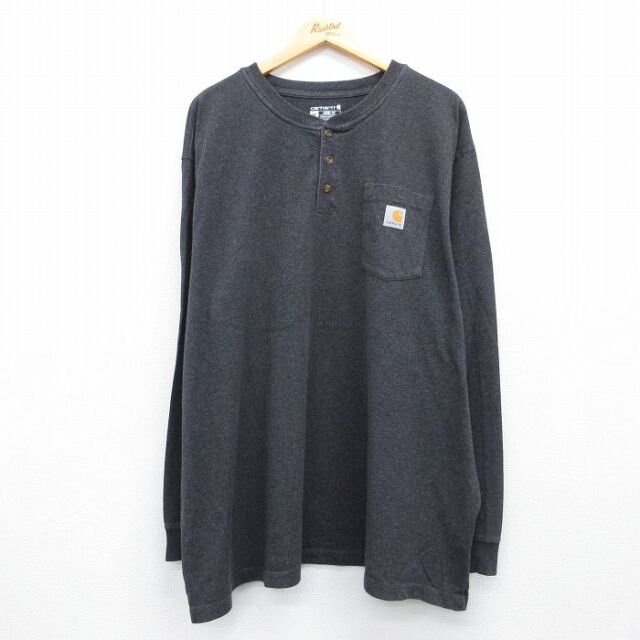 カーハート 長袖Tシャツ 胸ポケット グレー メンズXL相当 | 古着