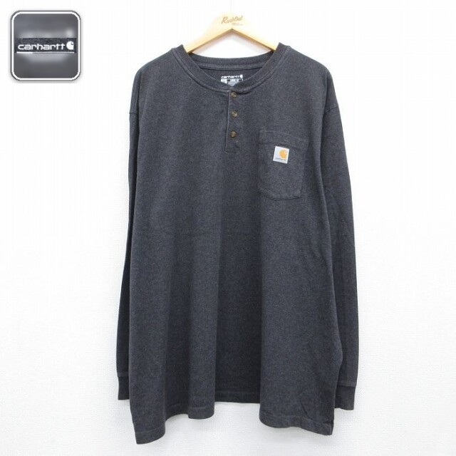 カーハート 長袖Tシャツ 胸ポケット グレー メンズXL相当 | 古着