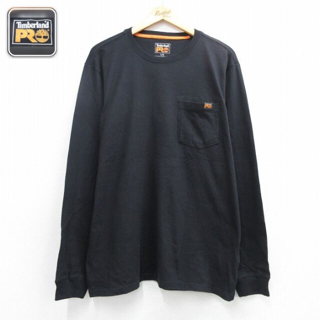 ティンバーランド 長袖Tシャツ 胸ポケット付き ブラック メンズXL相当 | 古着