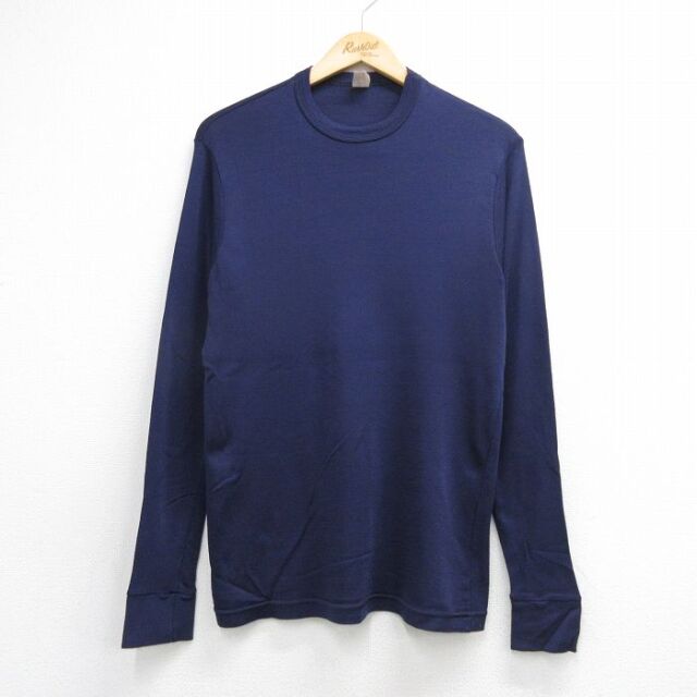 90s 長袖Tシャツ ネイビー メンズM相当 | 古着