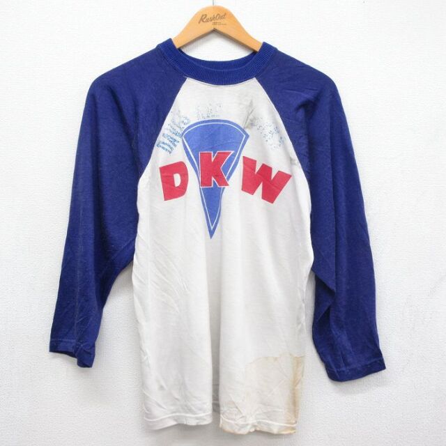 70s ラグランTシャツ DKW ホワイト メンズL相当 | 古着