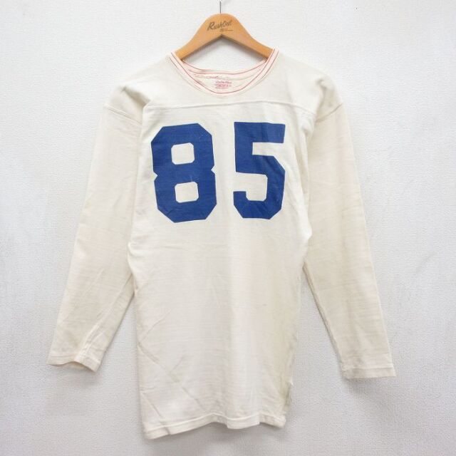 70s 長袖フットボールTシャツ ホワイト メンズM相当 | 古着