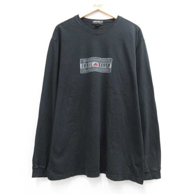 エディーバウアー 00s 長袖Tシャツ ブラック メンズXL相当 | 古着