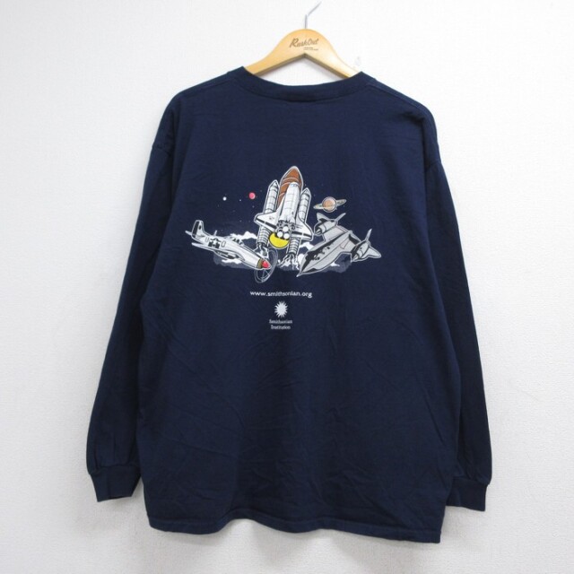 Delta Pro Weight 00s 長袖Tシャツ スペースシャトル ネイビー メンズXL相当 | 古着