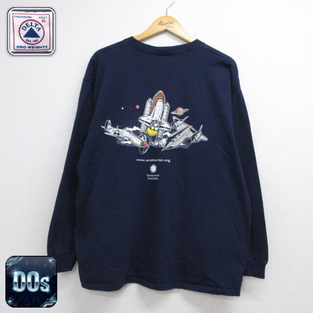 Delta Pro Weight 00s 長袖Tシャツ スペースシャトル ネイビー メンズXL相当 | 古着