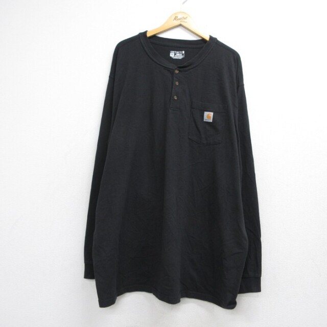 カーハート 00s 長袖Tシャツ 胸ポケット付き ブラック メンズXL相当 | 古着