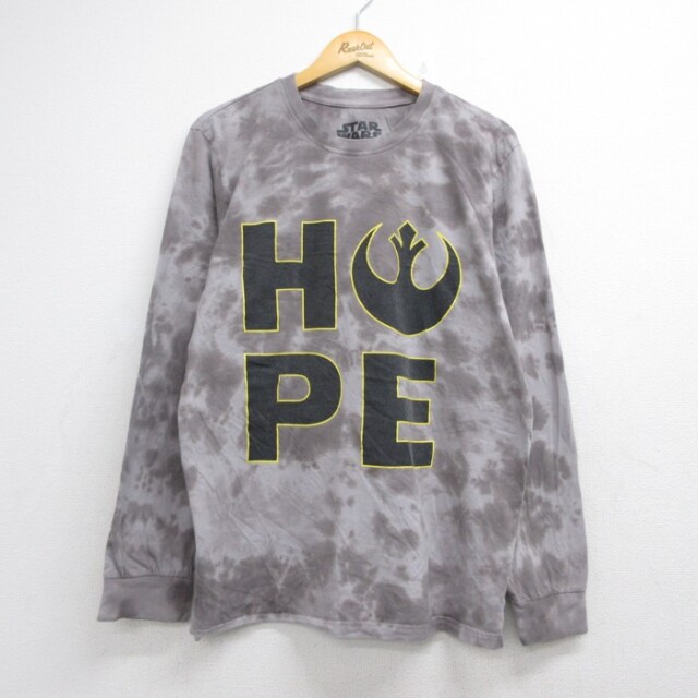 Her Universe 長袖Tシャツ スターウォーズHOPEプリント グレータイダイ メンズXL相当 | 古着