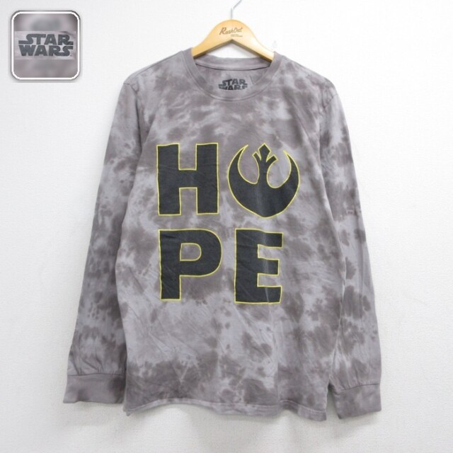 Her Universe 長袖Tシャツ スターウォーズHOPEプリント グレータイダイ メンズXL相当 | 古着