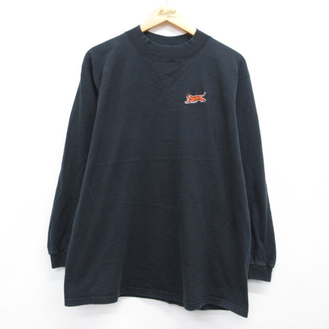 CSA 90s 長袖Tシャツ タイガー刺繍 ブラック メンズL相当 | 古着