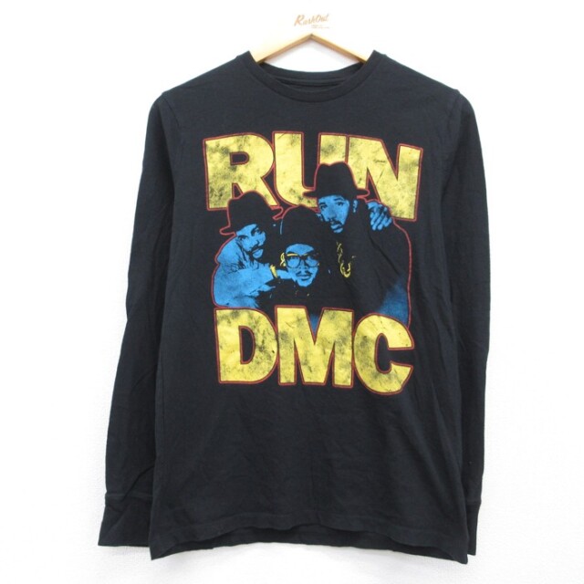オールドネイビー 長袖Tシャツ RUN DMCプリント ブラック メンズM相当 | 古着