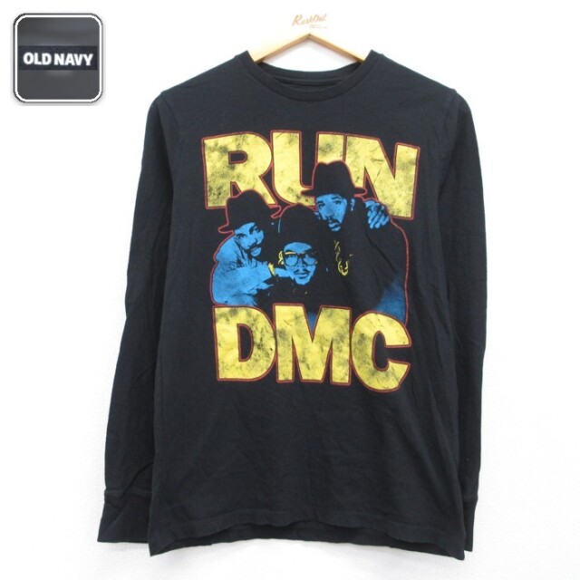 オールドネイビー 長袖Tシャツ RUN DMCプリント ブラック メンズM相当 | 古着