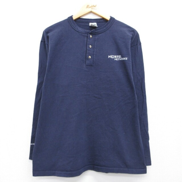 90s 長袖Tシャツ NortelNetworks ネイビー メンズXL相当 | 古着