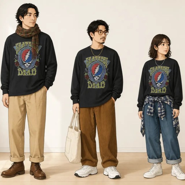古着通販 XL☆古着 Grateful Dead 長袖 Tシャツ メンズ ロックバンド